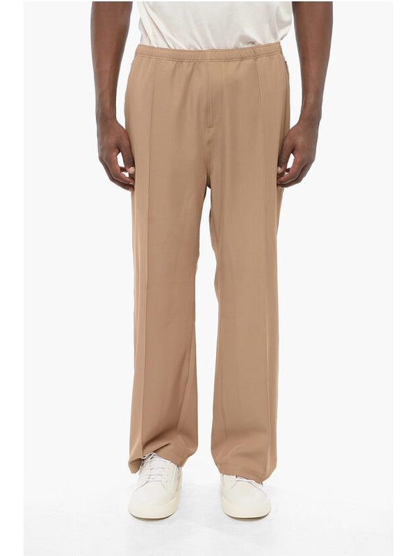 Butterfly Embroidery Beige Pants