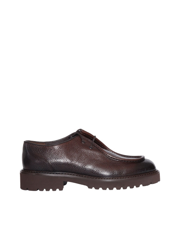 Brown Calfskin Lace-Up Shoes