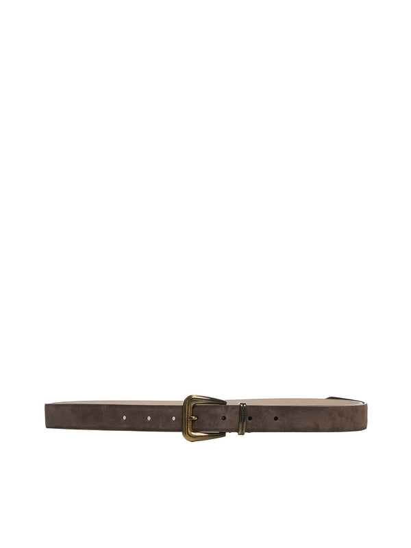 Metal Buckle Suede Belt