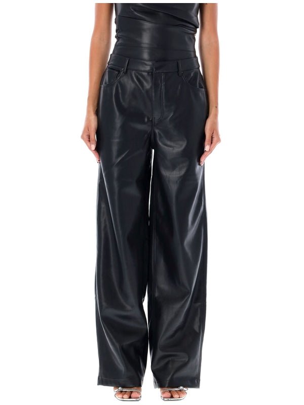 Black Fake Leather Pants