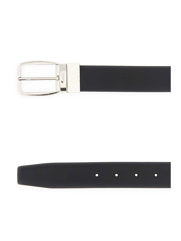 Z Zegna Black Leather Belts