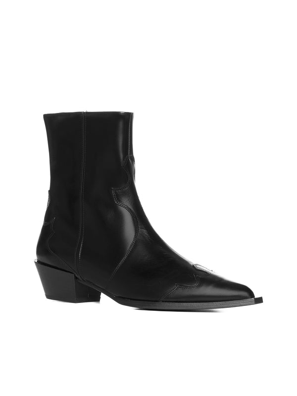 Hester Western Leather Ankle Boots