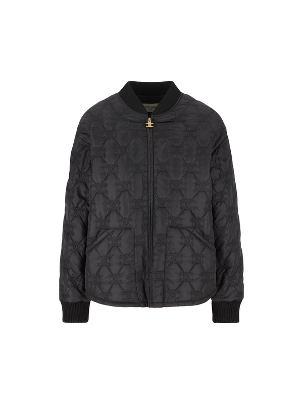 Triomphe Detail Quilted Bomber Jacket