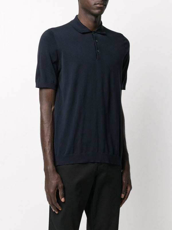 Navy Cotton Polo T-Shirt