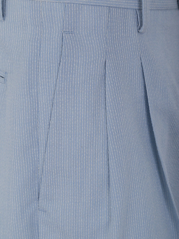Blue Tailored Bermuda Pants