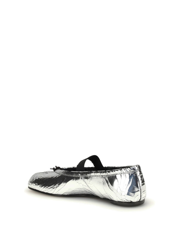 Maison Margiela Silver Flat Shoes