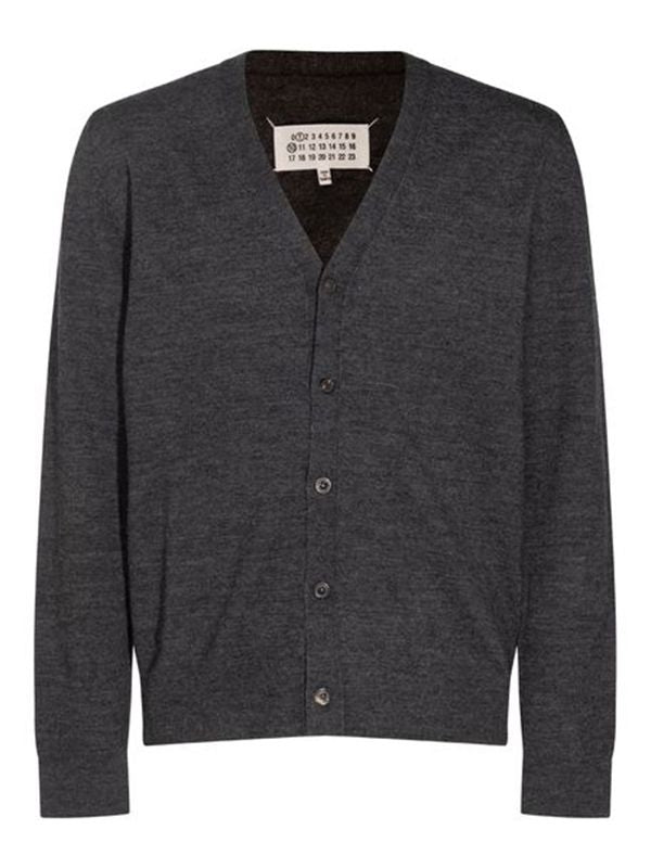 Back Stitch Gray Wool Cardigan