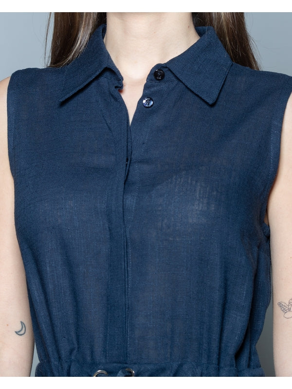 Herno Navy Long Dress