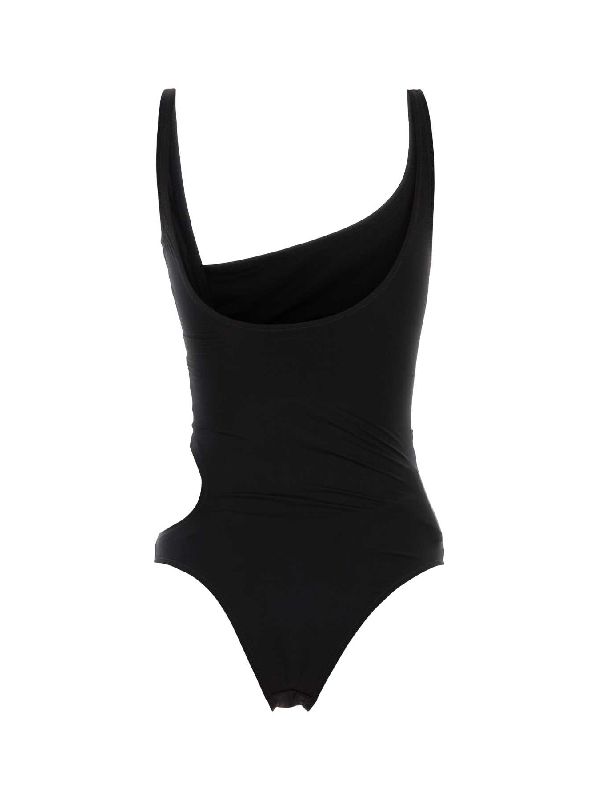 Asymmetric Cut-Out Buckle Swimsuit