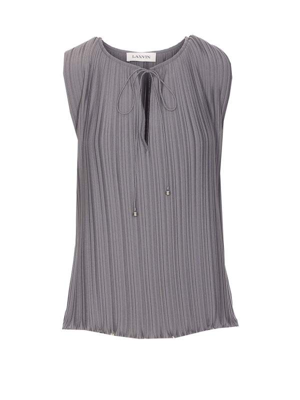 Pleated Drawstring Blouse