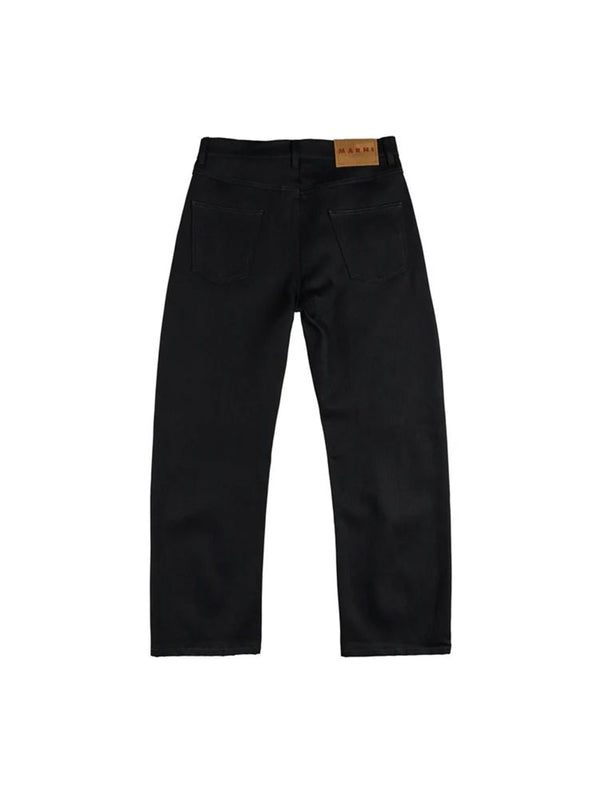 Back Logo Patch Cotton Denim Pants