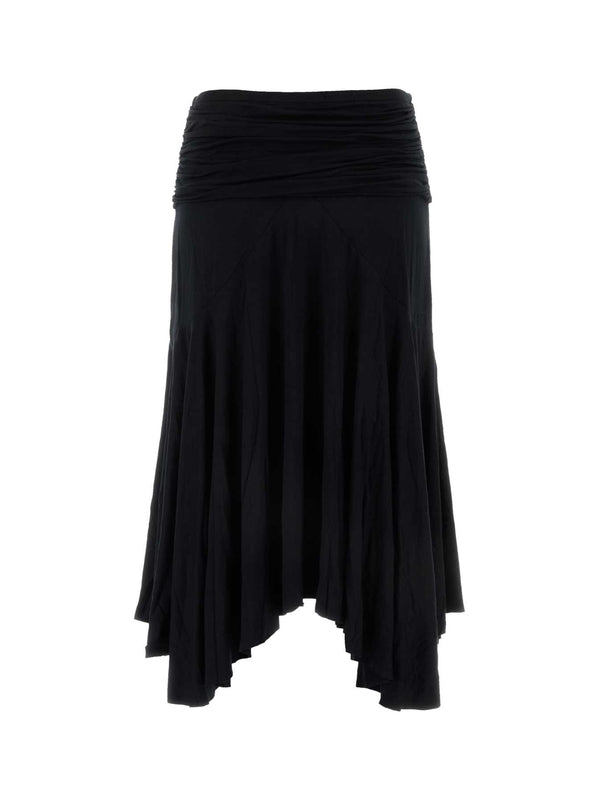 Asymmetric
  Flare Midi Skirt