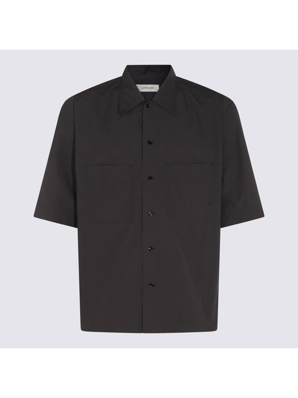 Convertible Patch Pocket Cotton Short Sleeve Shirt