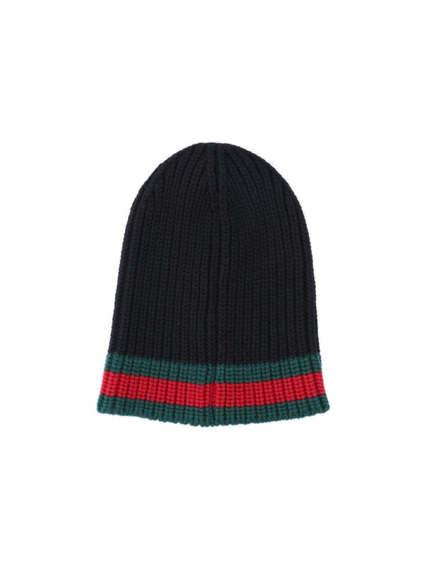 Web Wool Ribbed Beanie