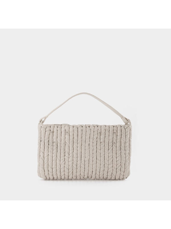 Vegan Leather Knit The Square Tote
  Shoulder Bag