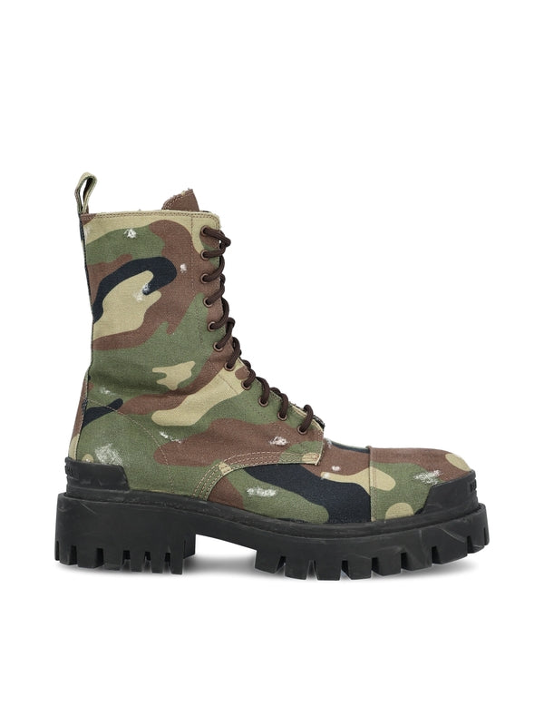 Camouflage Pattern Lace-up Boots