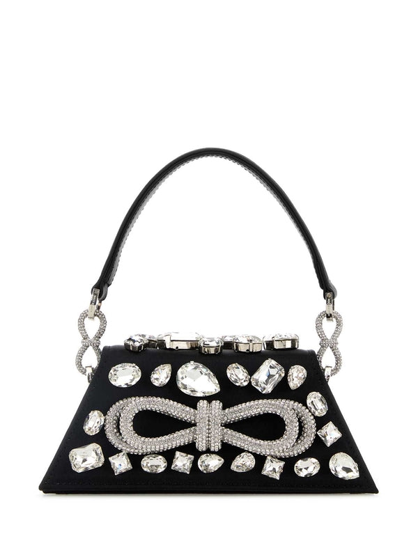 Crystal Bow Decorated Shoulder Bag