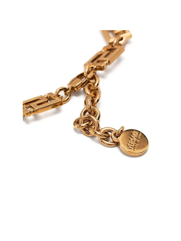 Medusa Head Charm Greca Chain
  Bracelet