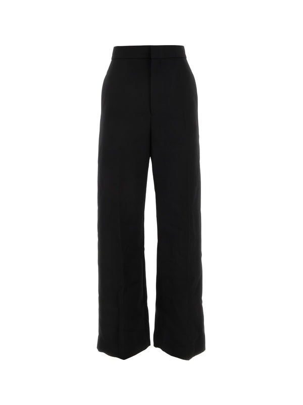 Black Straight Wool Pants