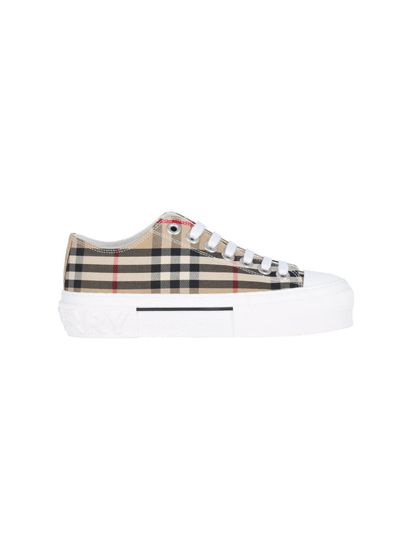 Vintage Check Pattern Low-Top Sneakers
