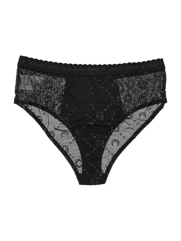 Moonogram Glitter Mesh Panty