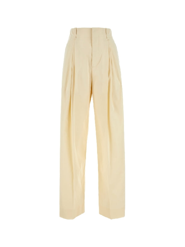 Pleated Cotton Silk Pants