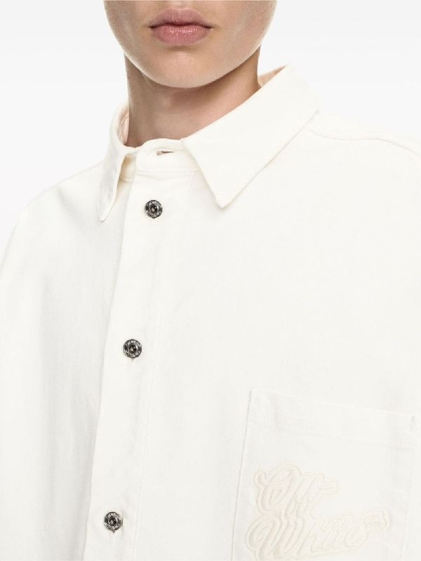 90s Logo Embroidery Overshirt