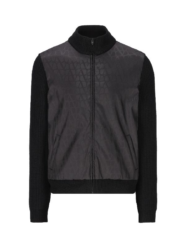 Vlogo Nylon Panel Knit Jacket