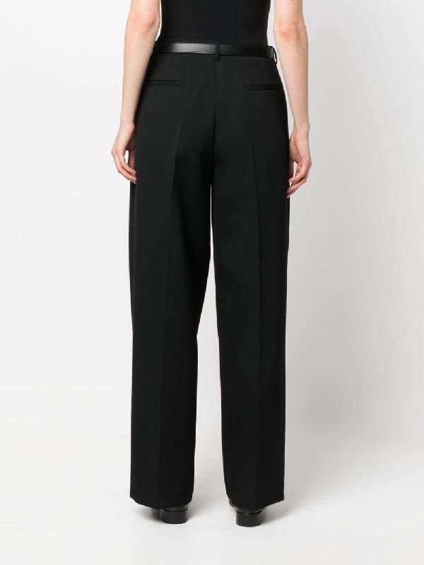 Belted Wool Pleats Pants