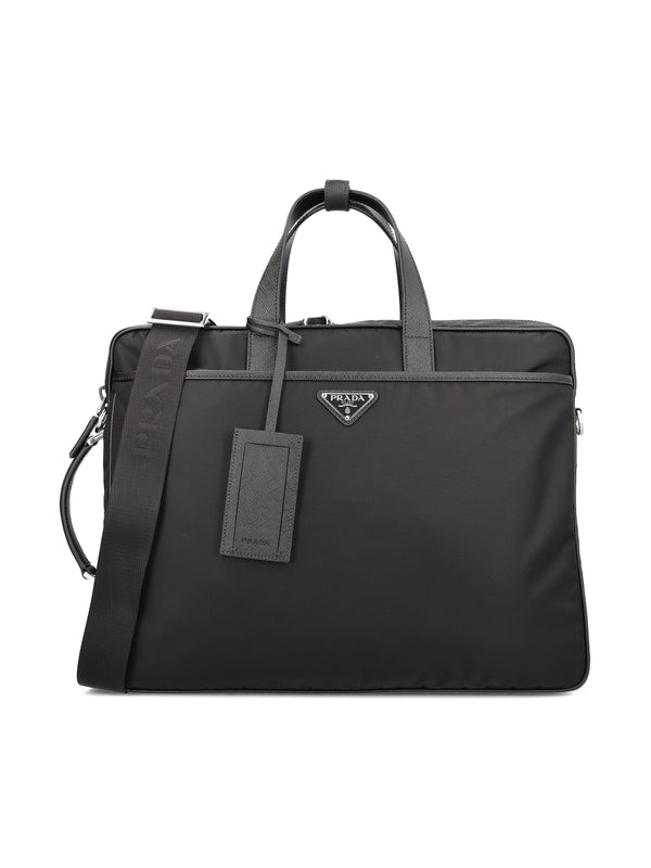 Triangle Logo Nylon Briefcase