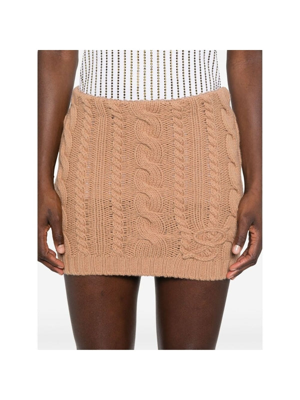 Cable Wool Cashmere Mini Skirt