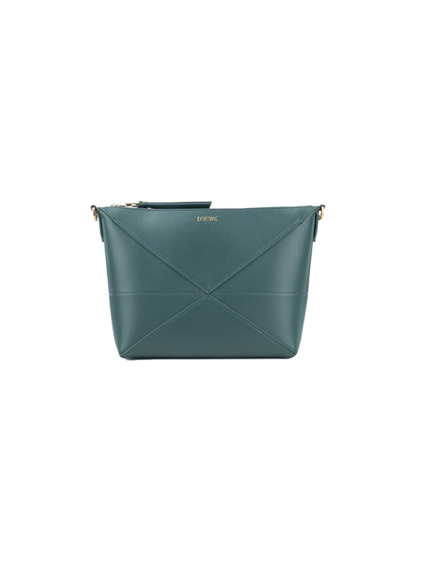 Puzzle Fold Logo Leather
  Shoulder Bag