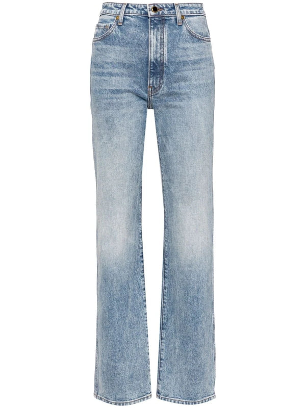 Washed Cotton Denim Pants