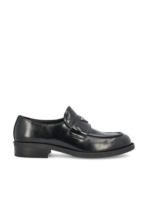 Triangle Logo Leather Loafers