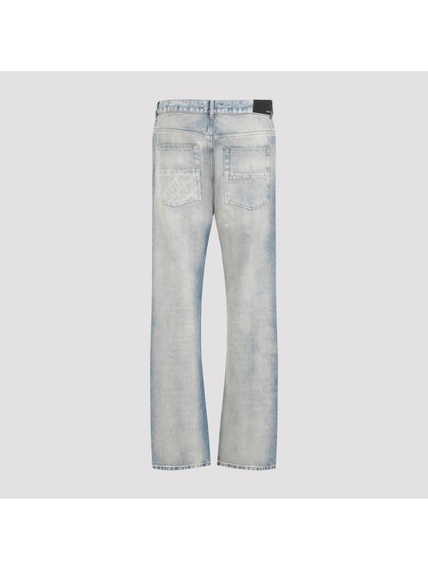 Washed Cotton Denim Pants