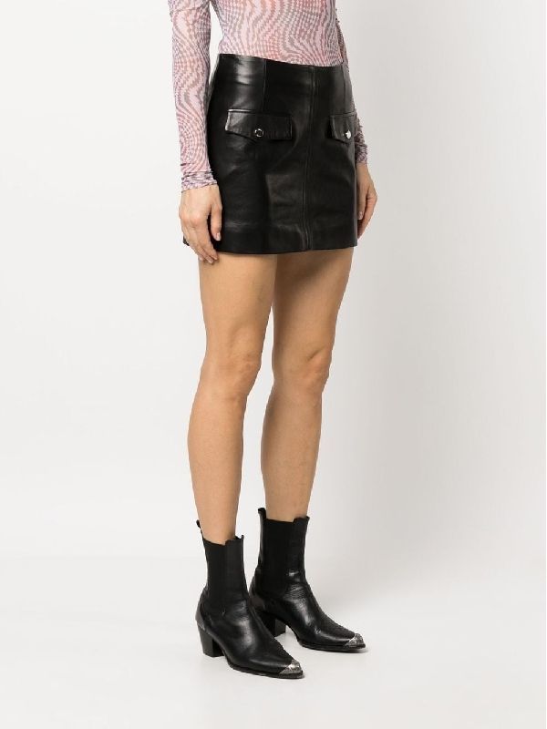 Pocket Lambskin Mini Skirt