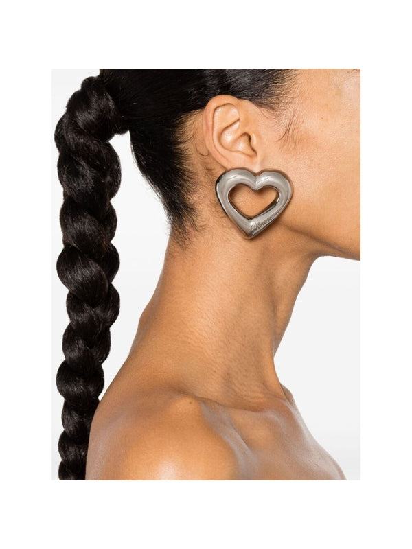 Logo Detail Heart Stud Earrings