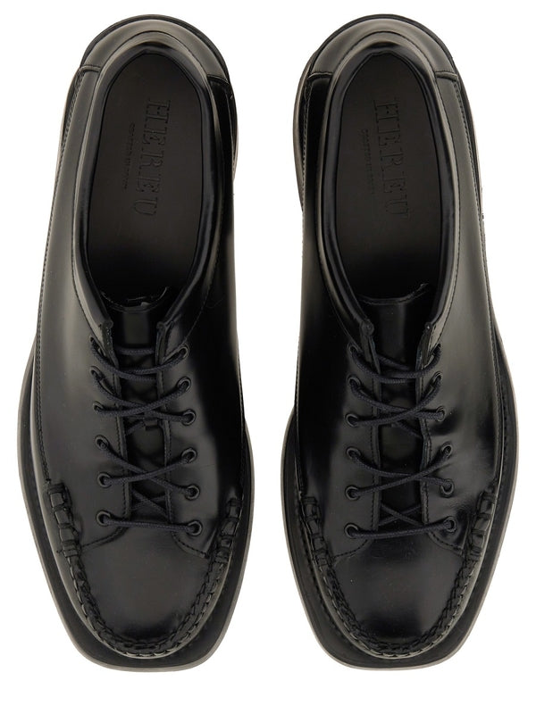 Black Calfskin Lace-Up Shoes