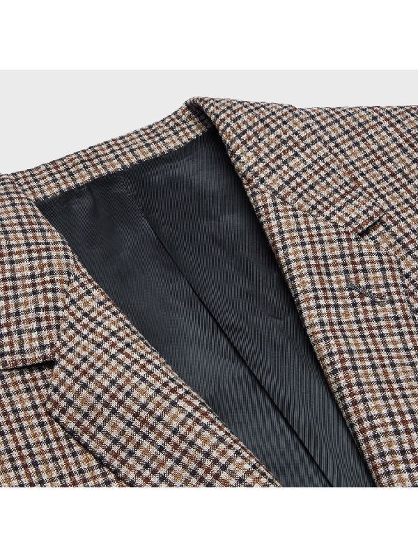 Check Pattern Wool Single Tailored Jacket