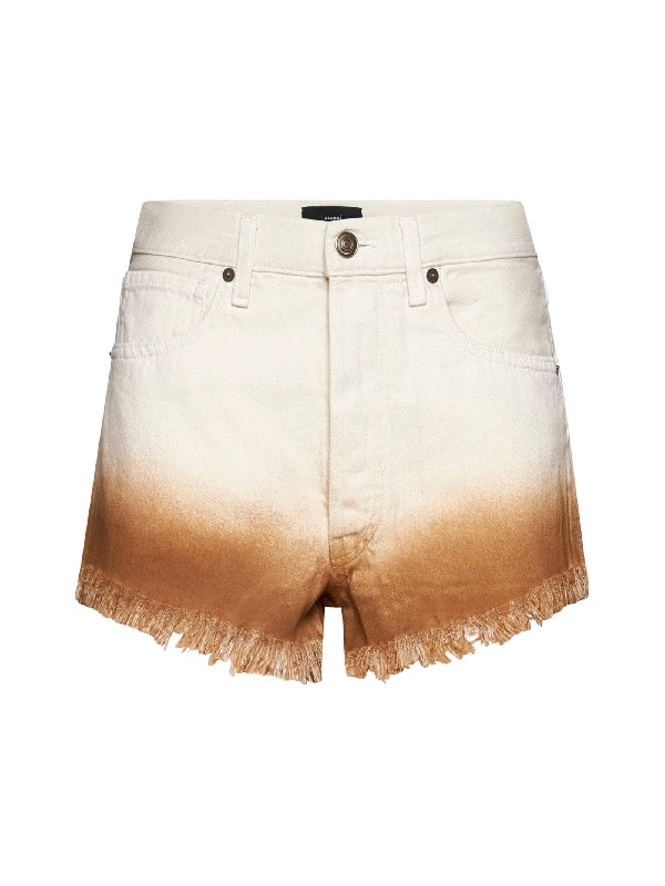 Gradient Fringe Denim Shorts