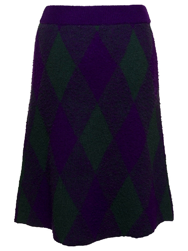 Argyle Wool Skirt