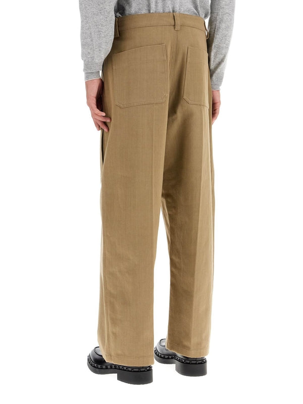 Beige Cotton Cargo Pants