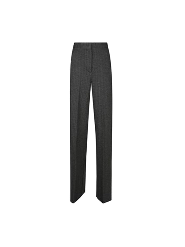 Gray Wool Nylon Tailored Pants