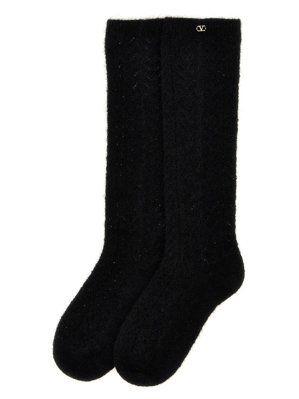 V Logo
  Decorated Mohair Blend Socks