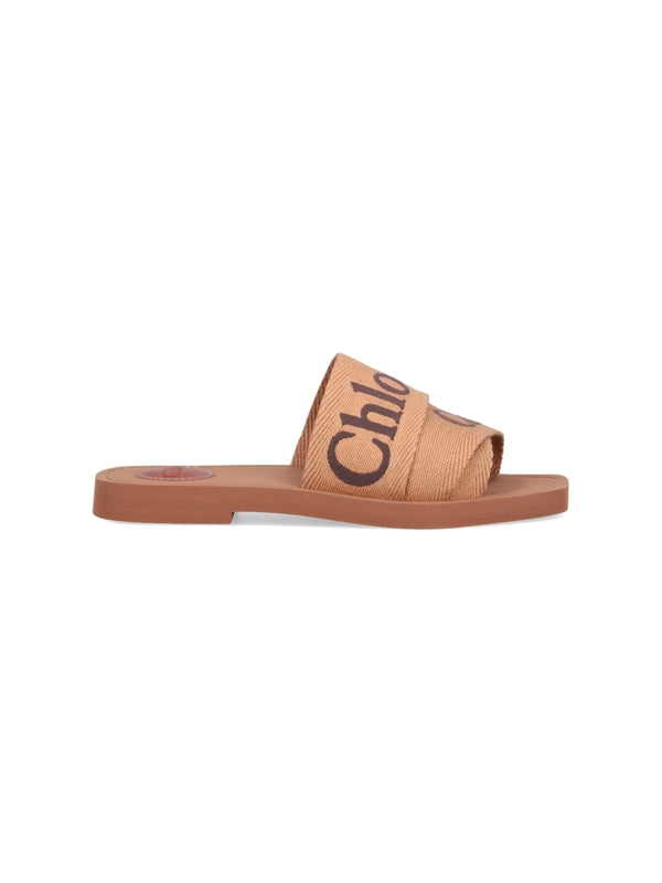 Woody Logo Strap Mule Sandals