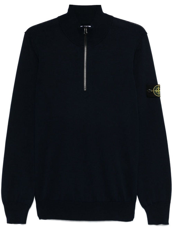 Wappen Patch Half Zip-Up Sweatshirt