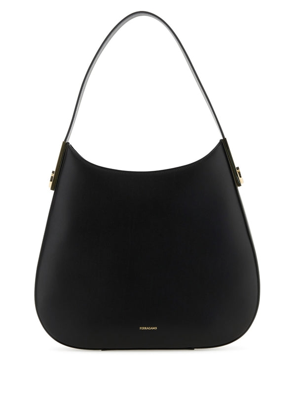 Logo Leather Medium Shoulder Bag