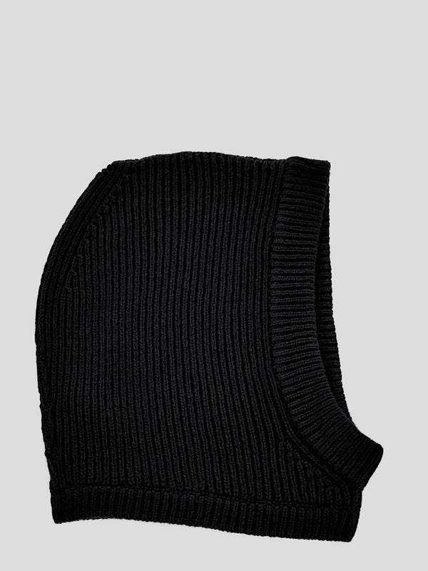 Black Cashmere Wool Balaclava