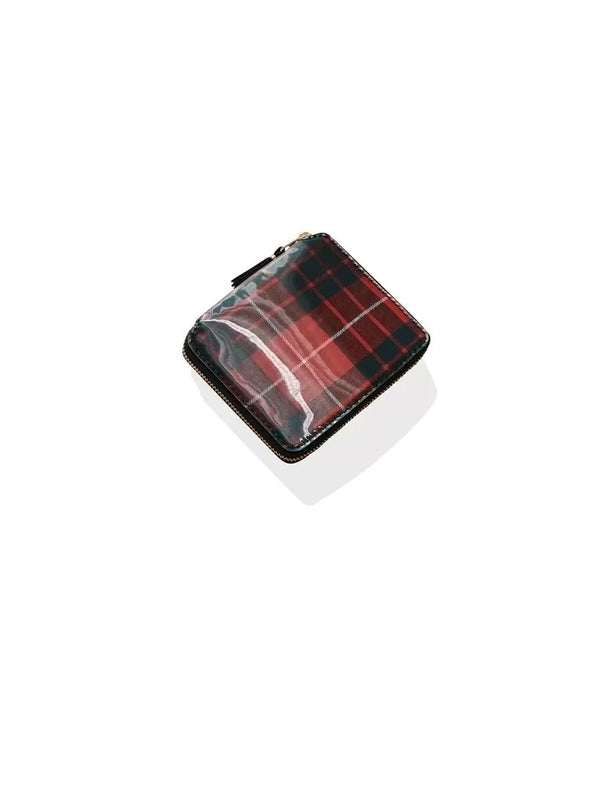 Tartan Check Zipper Around Wallet