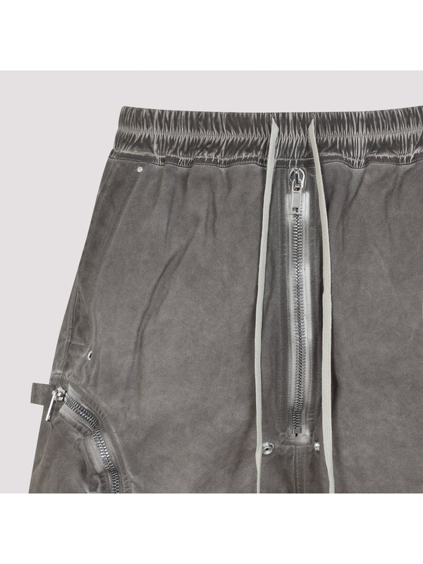 Bauhaus Zipper Detail Cotton Shorts